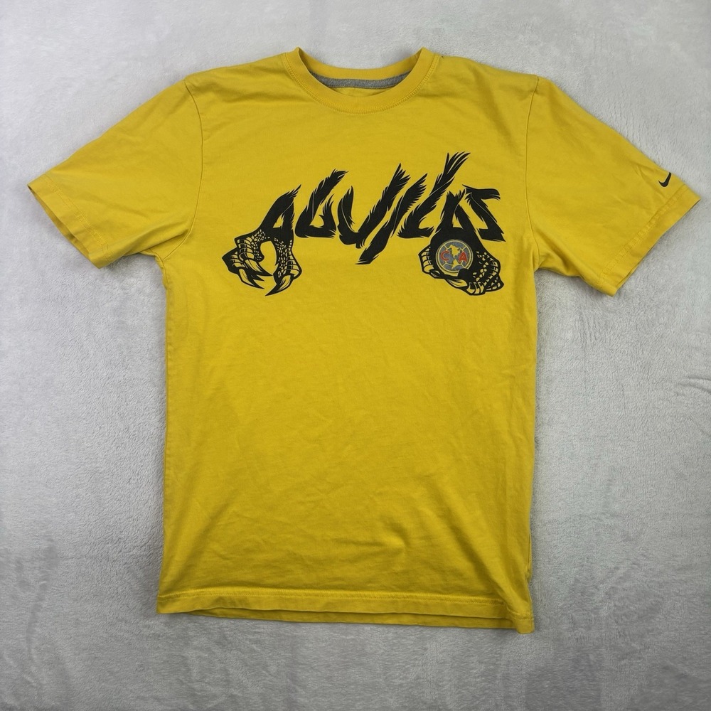 Nike Aguilas Cibaenas Baseball Yellow Short Sleeve Graphic Shirt Men's Small